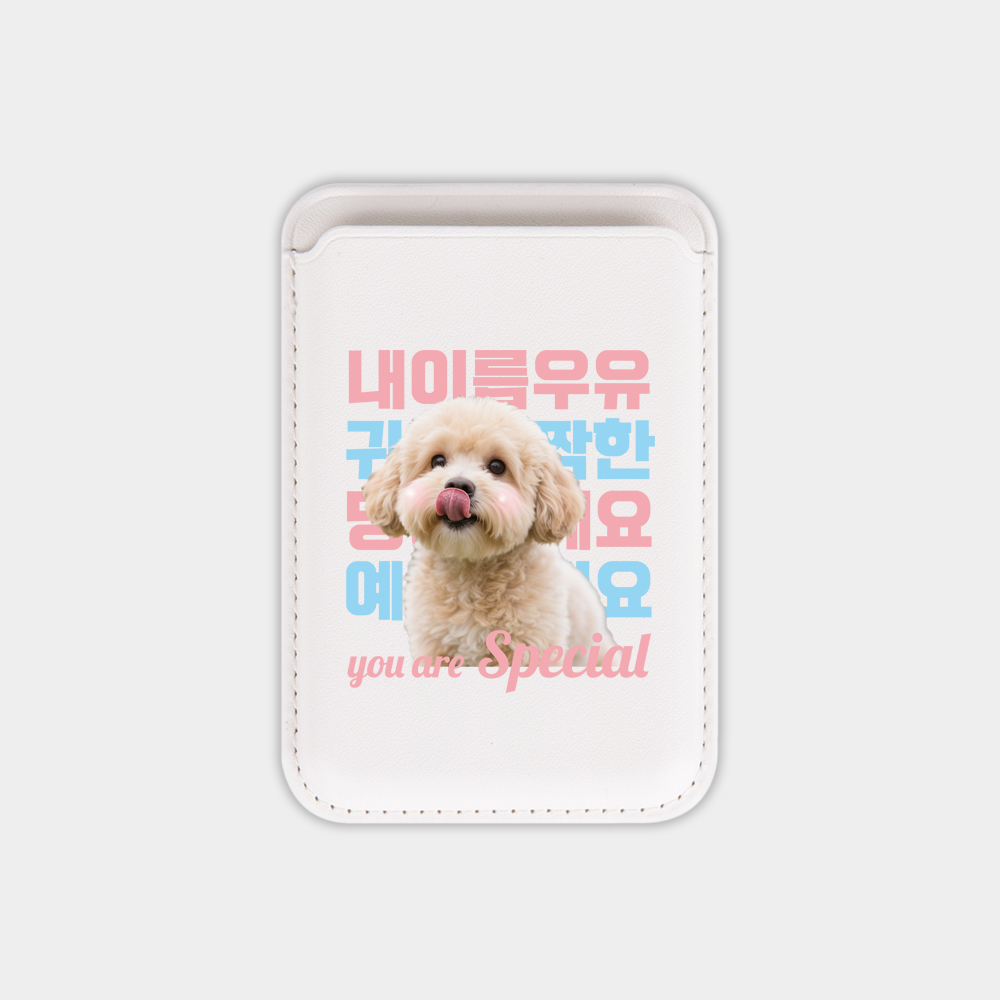 강아지 커스텀 카드지갑 · 블링텍스트 — 반짝이는 글씨로 화려하게
