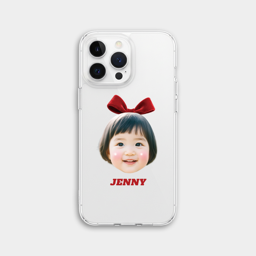 우리 아이 커스텀 폰케이스 · 왕리본 — 큼직한 리본을 얹은 그림